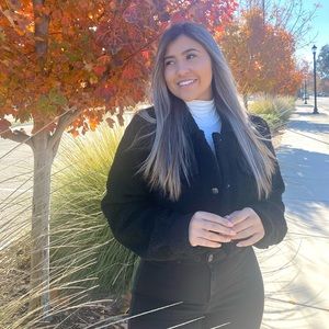 Black Crop Fur Jacket